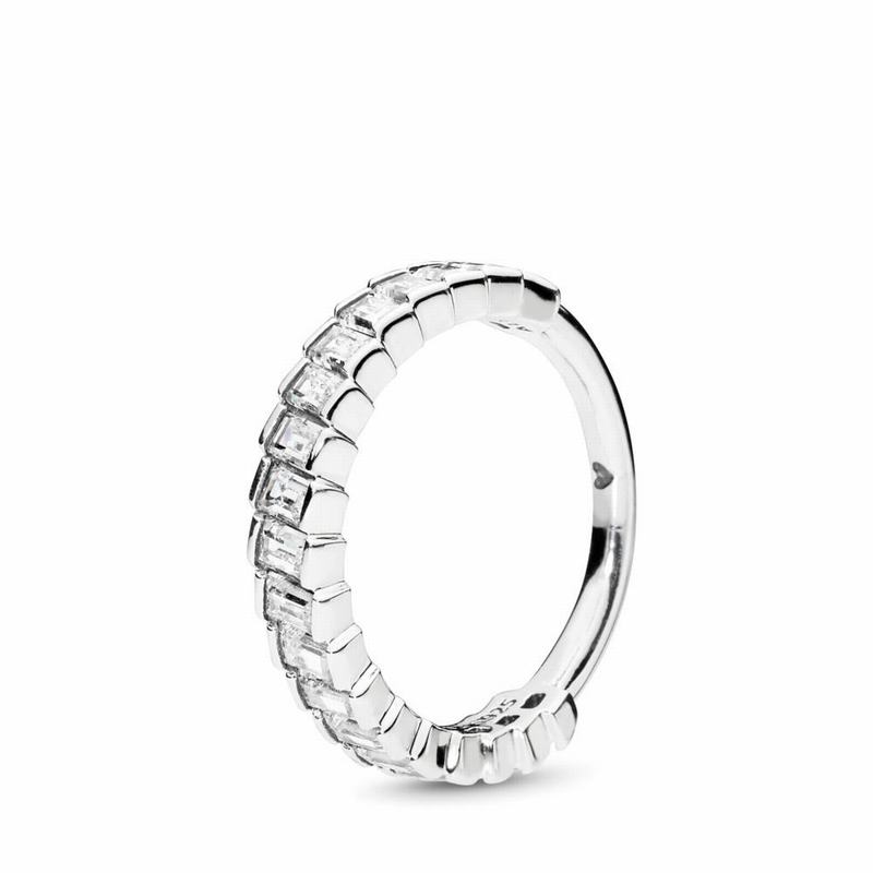 Pandora Glacial Beauty Stackable Ring Ireland - Sterling Silver/Cubic Zirconia - 460973EMG